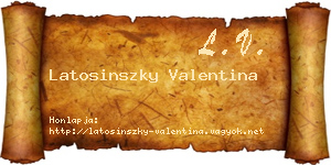 Latosinszky Valentina névjegykártya
